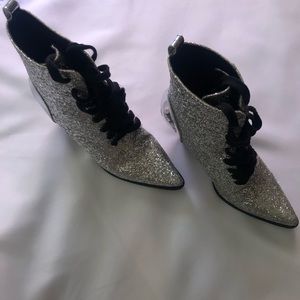 Cape Robbin Silver Glitter Ankle Boots